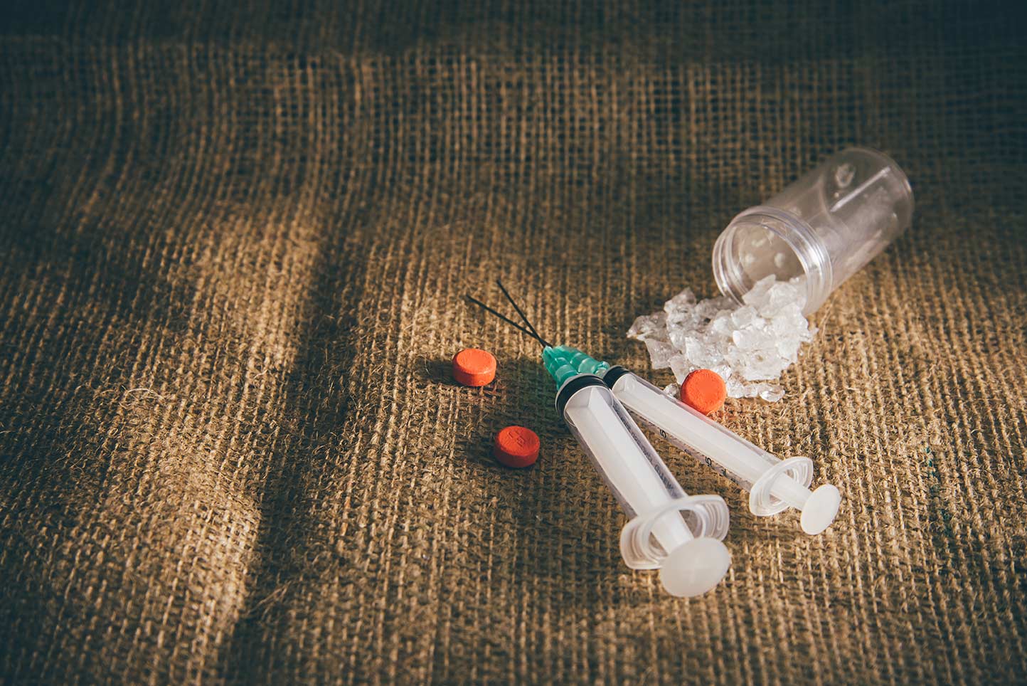 methamphetamine and drug addiction, needles